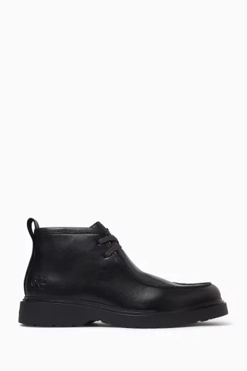 Lug Sole Desert Boots in Smooth Leather