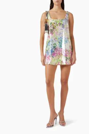 فستان داليا قصير مطرز بالترتر