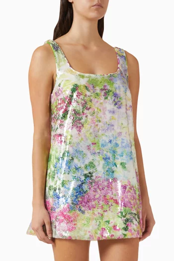 فستان داليا قصير مطرز بالترتر