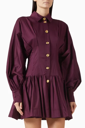 فستان اليكسا قصير مزيج قطن