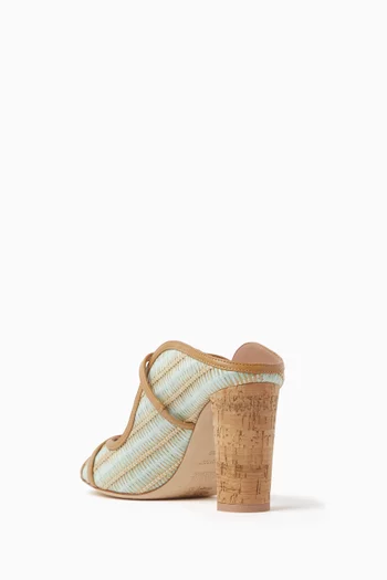 Norah 85 Mules in Raffia and Nappa