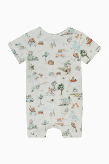 Ivan Camp-print Romper in Cotton