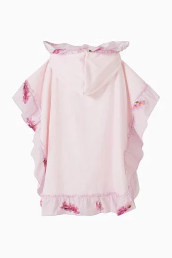 Lilac Flower Beach Poncho