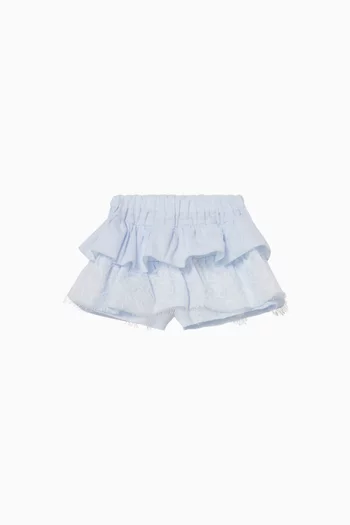 Oxford Frill Skirt in Cotton