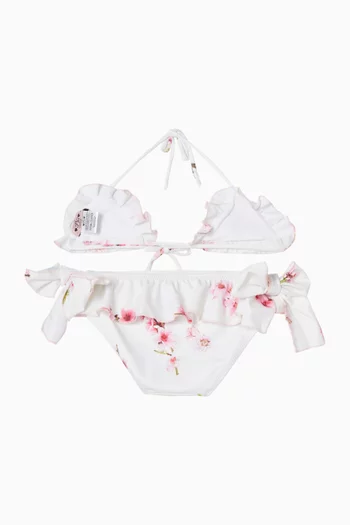 Cherry Blossom-print Bikini Set