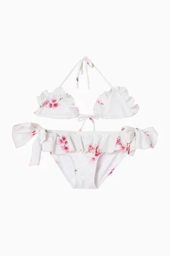 Cherry Blossom-print Bikini Set