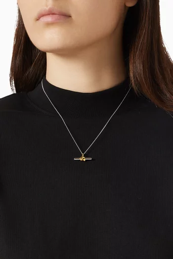Lucy Williams T-bar Knot Necklace in 18kt Gold Vermeil & Sterling Silver