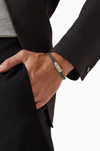 Tris Button Bracelet in Stainless Steel
