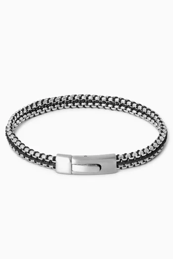 Tris Button Bracelet in Stainless Steel