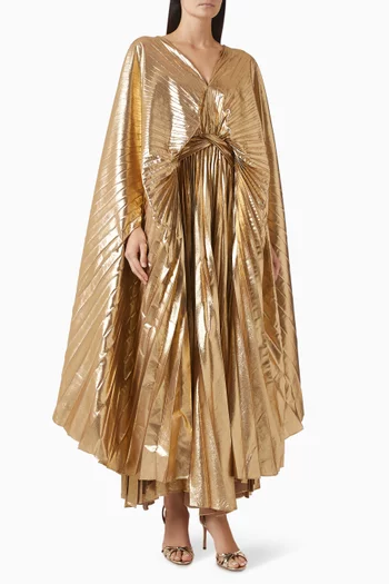Anslow Pleated Gown in Foil-effect Fabric