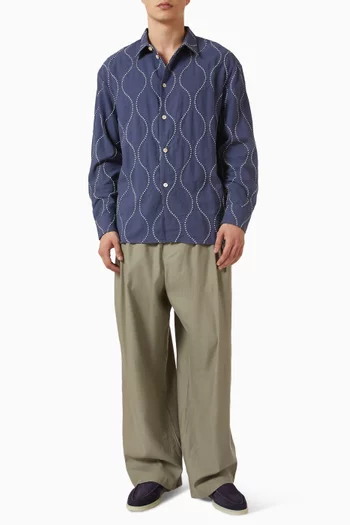 Pino Embroidered Shirt in Cotton
