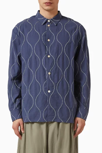 Pino Embroidered Shirt in Cotton
