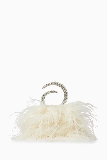 Karma Feather Top-handle Bag in Satin