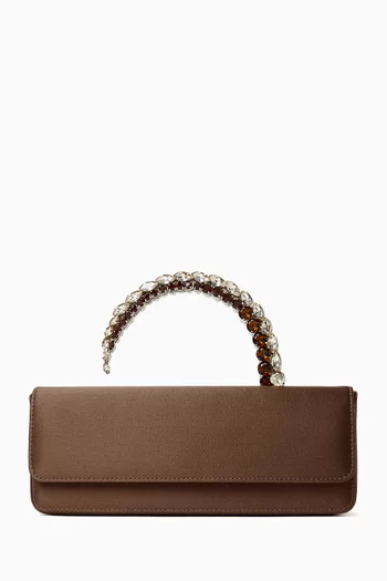Malika Top-handle Clutch in Satin