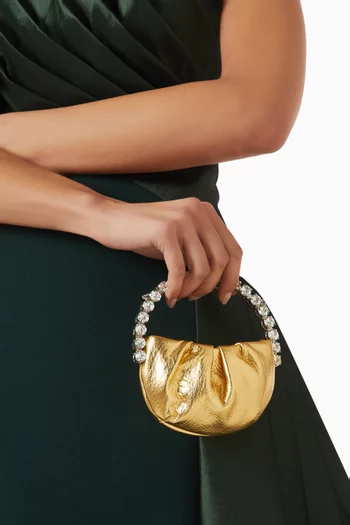 Micro Eternity Top-handle Bag in Metallic Leather