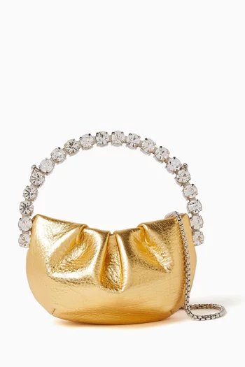 Micro Eternity Top-handle Bag in Metallic Leather