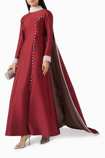 Eve Embellished Dress in Satin