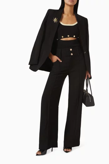 Vaixos Palm-brooch Blazer in Tencel Blend