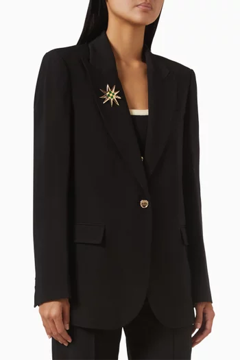 Vaixos Palm-brooch Blazer in Tencel Blend