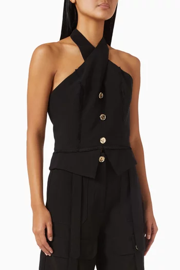 Caixos Open-back Top in Tencel Blend