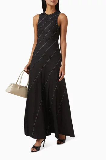 Rinea Open-back Dress in Linen Blend