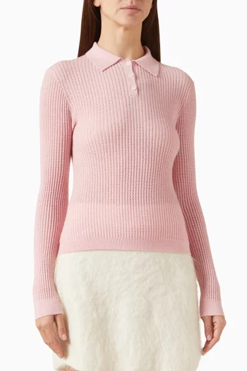 Shrunken Ribbed Polo in Cashmere