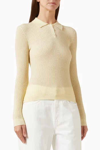 Shrunken Ribbed Polo in Cashmere