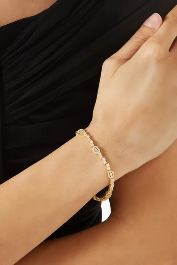 Crystal Tennis Bracelet in Gold-plated Metal