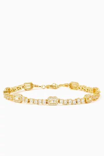 Crystal Tennis Bracelet in Gold-plated Metal