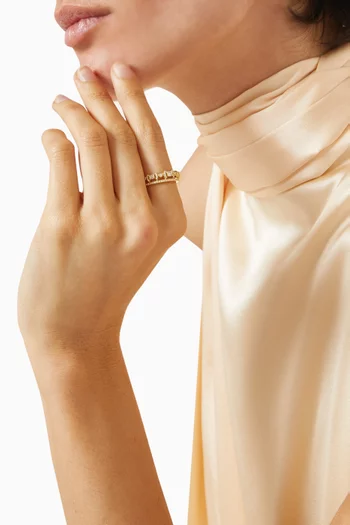 Double Baguette Ring in Gold-plated Sterling Silver