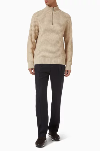 Structure Half Zip Sweater in Organic Cotton