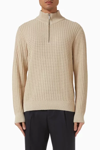 Structure Half Zip Sweater in Organic Cotton
