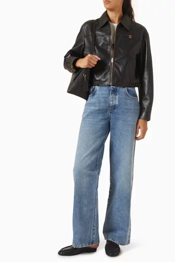 Heritage C Cropped Blouson Jacket in Leather