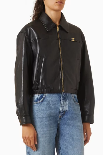 Heritage C Cropped Blouson Jacket in Leather