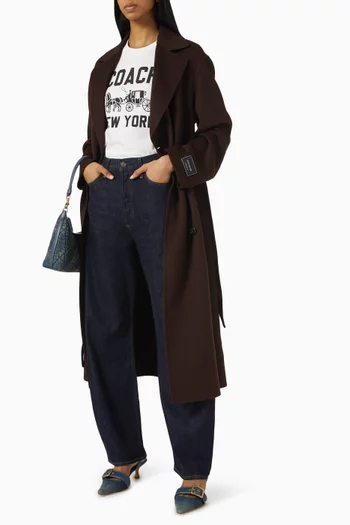 Double Faced Belted Coat in Wool-blend