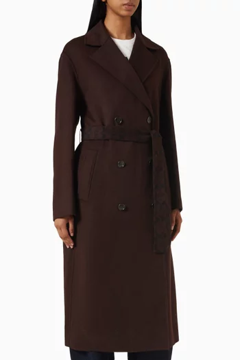 Double Faced Belted Coat in Wool-blend