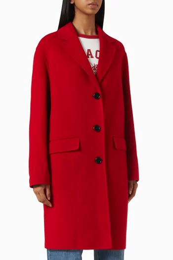 Single Breasted Double Faced Coat in Wool-blend