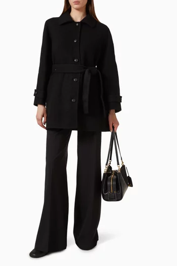 A-Line Coat in  Double Faced Wool