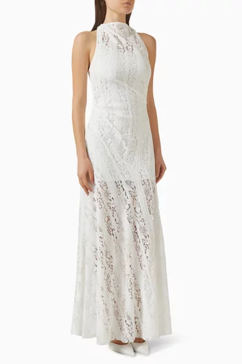 Henrietta High-neck Dress in Lace