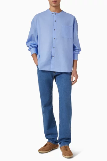 Loose Fit Shirt in Cotton Seersucker