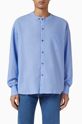 Loose Fit Shirt in Cotton Seersucker