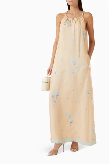 Floral-print Dress in Silk Organza