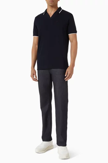 Micro Eagle Polo in Cotton Piqué