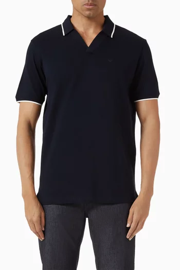 Micro Eagle Polo in Cotton Piqué