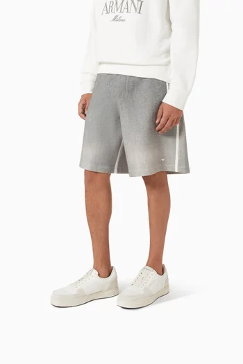 Logo Sneakers in Faux Suede & Mesh