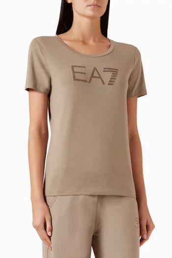EA7 Logo T-shirt in Cotton-jersey