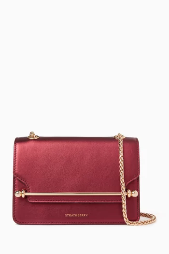East/West Mini Shoulder Bag in Leather