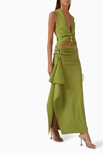Crystal Pendant Cascade Skirt