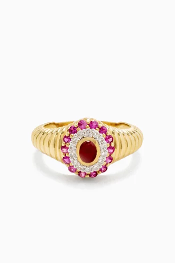 Baby Signet Agate Ring in 9kt Gold