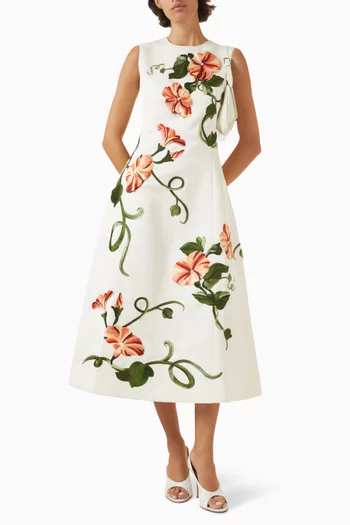 Cleo Appliqué Floral Midi Dress